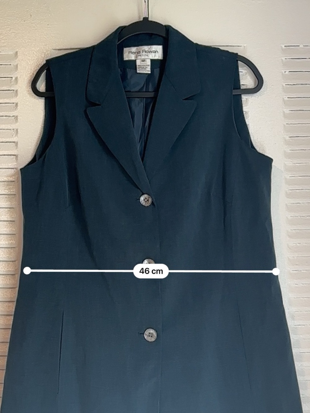 Rena Rowan Petite Sleeveless Blazer Vest Size 14P Chic Tailored Style - Picture 8 of 9